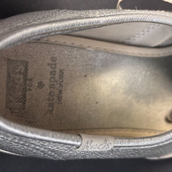 Keds x Kate Spade New York Silver Leather Lace-Up Sneakers Women’s 7.5 Metallic - Picture 3 of 16